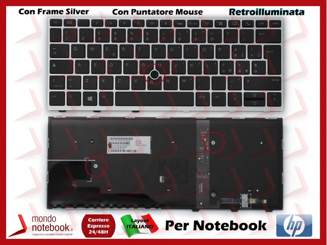 Tastiera Notebook Hp Elitebook G Retroilluminata Con