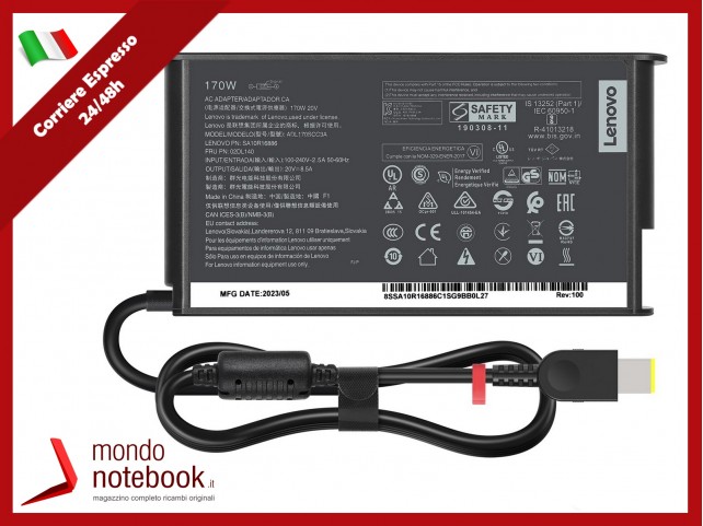 Alimentatore Originale Lenovo 170W 20V 8,5A (4,5mm x 11mm) Alimentatore Originale Lenovo 170W 20V 8,5A (4,5mm x 11mm)