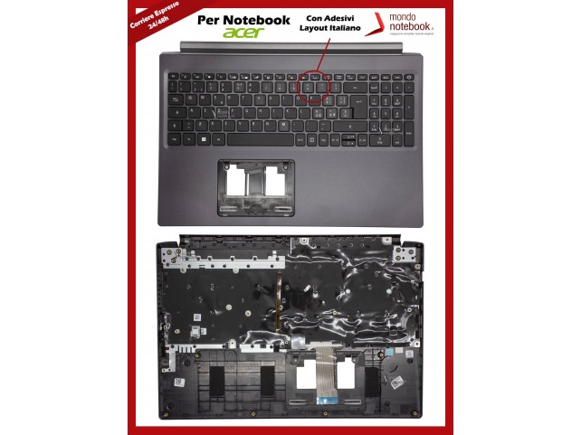 Tastiera con Top Case ACER Aspire A715-41G A715-42G A715-75G - CON ADESIVI LAYOUT ITALIANO Tastiera con Top Case ACER Aspire A715-41G A715-42G A715-75G - CON ADESIVI LAYOUT ITALIANO