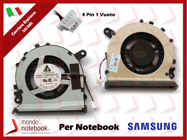 Ventola Fan CPU SAMSUNG NP530U3C NP535U3C NP532U3C NP540U3C (4 PIN con 1 Pin Vuoto) Ventola Fan CPU SAMSUNG NP530U3C NP535U3C NP532U3C NP540U3C (4 PIN con 1 Pin Vuoto)