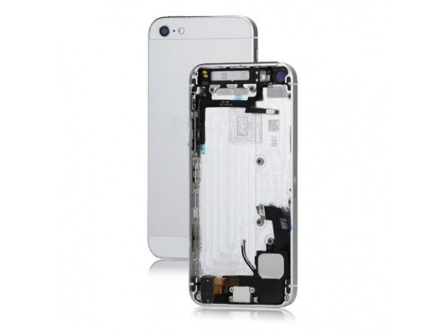 Scocca cover iPhone 5 completa di tasti - Complete back cover with parts - Bianco Scocca cover iPhone 5 completa di tasti - Complete back cover with parts - Bianco