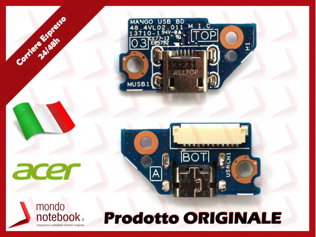 Micro USB BOARD Scheda Alimentazione ACER Iconia A1-810 A1-811 48.4VL02.011 Micro USB BOARD Scheda Alimentazione ACER Iconia A1-810 A1-811 48.4VL02.011