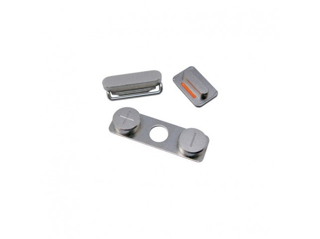 Set 3 tasti laterali iPhone 5 Tasto accensione, muto Power Button Mute and Volume - Silver - Argento Set 3 tasti laterali iPhone 5 Tasto accensione, muto Power Button Mute and Volume - Silver - Argento