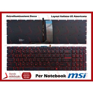 Tastiera Notebook MSI GP62 GP72 GL62 GL72 GL63 GL72M GL73 MS-17F1 (US  Americano)