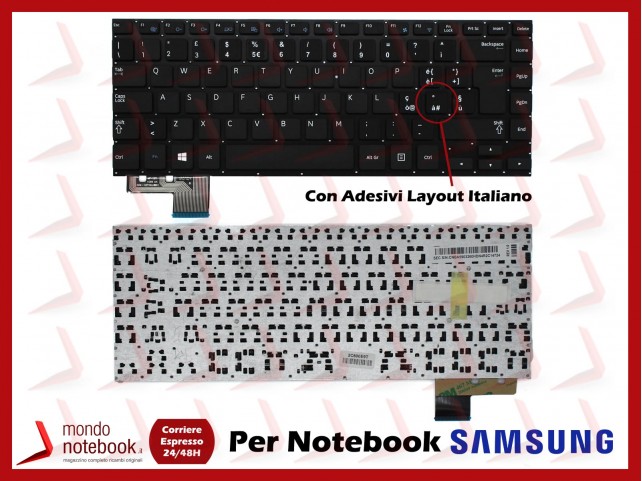 Tastiera Notebook SAMSUNG NP530U4B NP530U4C NP535U4C con Adesivi Layout ITALIANO Tastiera Notebook SAMSUNG NP530U4B NP530U4C NP535U4C con Adesivi Layout ITALIANO