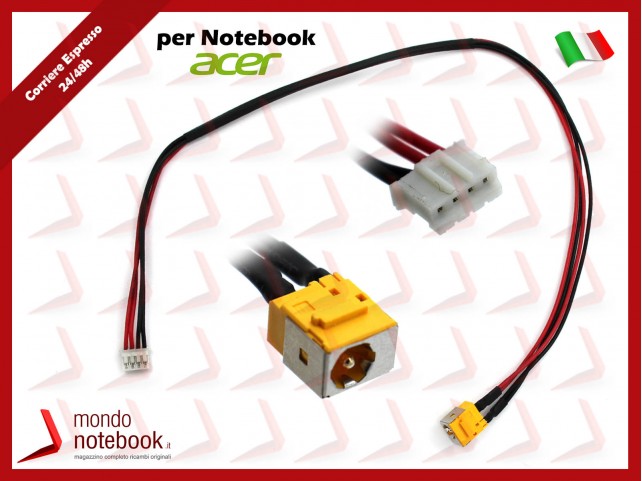 Connettore di Alimentazione DC Power Jack ACER Aspire 8930G 6920G - Versione Cavo Lungo Connettore di Alimentazione DC Power Jack ACER Aspire 8930G 6920G - Versione Cavo Lungo