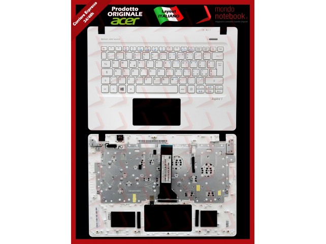 Tastiera con Top Case ACER Aspire V3-371 (Bianca) Tastiera con Top Case ACER Aspire V3-371 (Bianca)