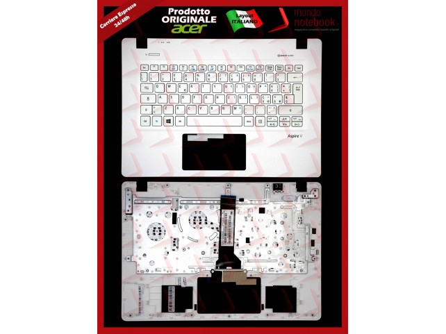 Tastiera con Top Case ACER Aspire V3-372 (Bianca) Italiana Tastiera con Top Case ACER Aspire V3-372 (Bianca) Italiana