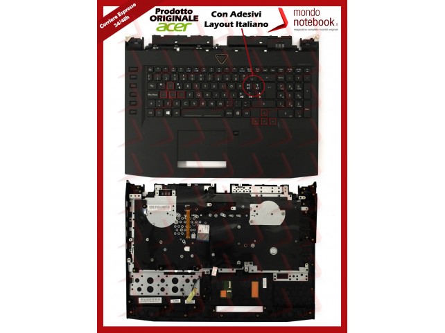 Tastiera con Top Case ACER Predator 17 G9-791 con Adesivi Layout ITALIANO Tastiera con Top Case ACER Predator 17 G9-791 con Adesivi Layout ITALIANO