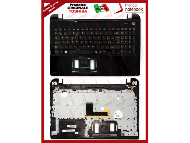 Tastiera con Top Case TOSHIBA Satellite L50 L50-B L50D-B (Nera) Italiana Tastiera con Top Case TOSHIBA Satellite L50 L50-B L50D-B (Nera) Italiana