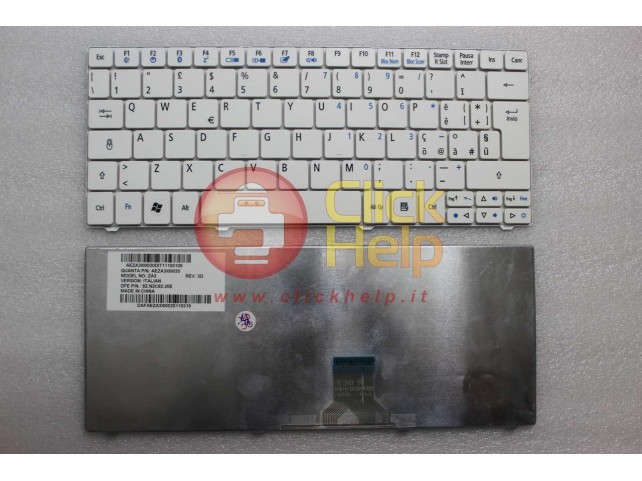 Tastiera Netbook ACER Aspire One 751H 752 Timeline 1810T 1410 (BIANCA) Italiana Tastiera Netbook ACER Aspire One 751H 752 Timeline 1810T 1410 (BIANCA) Italiana