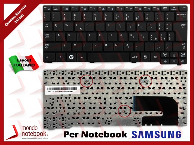 Tastiera Netbook SAMSUNG N150 NP-N145 NB20 NB30 (Nera) Compatibile Tastiera Netbook SAMSUNG N150 NP-N145 NB20 NB30 (Nera) Compatibile