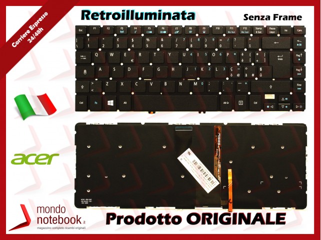 Tastiera Notebook ACER Aspire V5-473 V5-472 TravelMate P645 (RETROILL) No FRAME Tastiera Notebook ACER Aspire V5-473 V5-472 TravelMate P645 (RETROILL) No FRAME