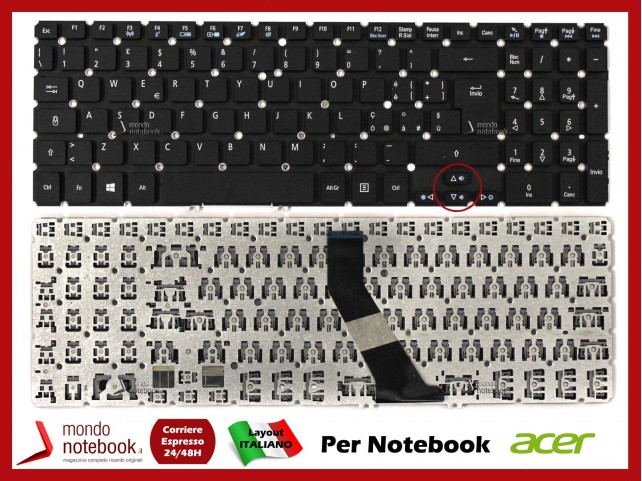 Tastiera Notebook ACER Aspire V5-531 V5-571 (SENZA FRAME) Versione 1 Tastiera Notebook ACER Aspire V5-531 V5-571 (SENZA FRAME) Versione 1