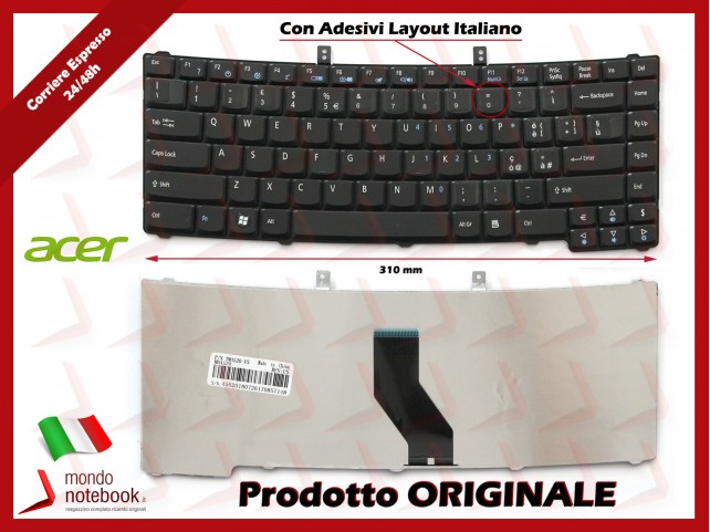 Tastiera Notebook ACER Extensa 5210 5230E 5610 5620 5630 Travelmate 4520 (CON ADESIVI LAYOUT ITA) Tastiera Notebook ACER Extensa 5210 5230E 5610 5620 5630 Travelmate 4520 (CON ADESIVI LAYOUT ITA)