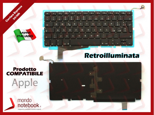 Tastiera Notebook APPLE Macbook Pro 15'' A1286 (2008) (RETROILLUMINATA) Italiana Tastiera Notebook APPLE Macbook Pro 15'' A1286 (2008) (RETROILLUMINATA) Italiana