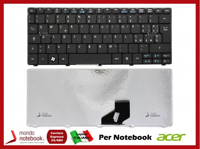Tastiera Netbook ACER Aspire One 532H 533 521 D260 (NERA) Tastiera Netbook ACER Aspire One 532H 533 521 D260 (NERA)