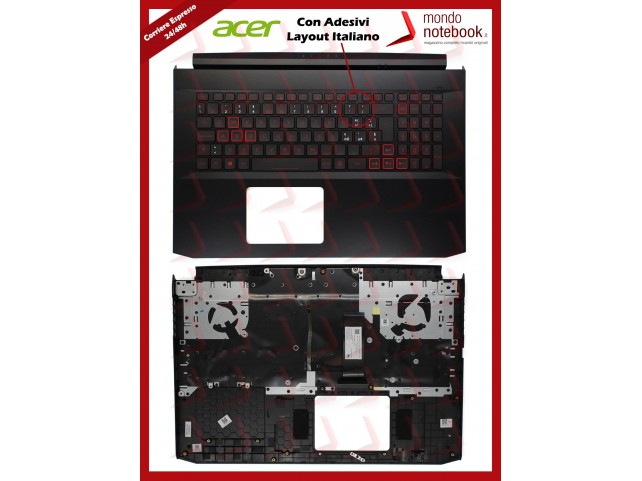 Tastiera con Top Case ACER Nitro AN517-52 Versione per 1050K1/1650 Con Adesivi Layout Italiano Tastiera con Top Case ACER Nitro AN517-52 Versione per 1050K1/1650 Con Adesivi Layout Italiano