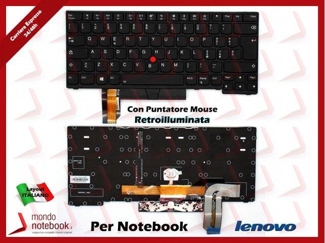 Tastiera Notebook Lenovo ThinkPad E480 E485 L480 T480S L380 L490 - Italiana Retroill Tastiera Notebook Lenovo ThinkPad E480 E485 L480 T480S L380 L490 - Italiana Retroill