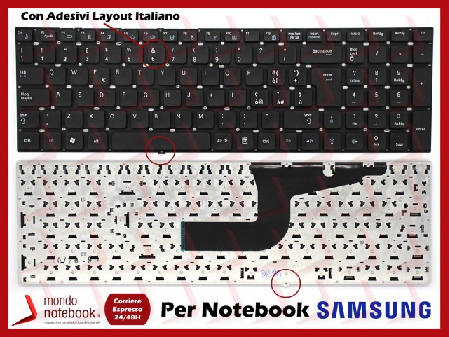 Tastiera Notebook SAMSUNG NP RV719 RV720 RV718 RV711 (NERA) con ADESIVI LAYOUT ITA Tastiera Notebook SAMSUNG NP RV719 RV720 RV718 RV711 (NERA) con ADESIVI LAYOUT ITA