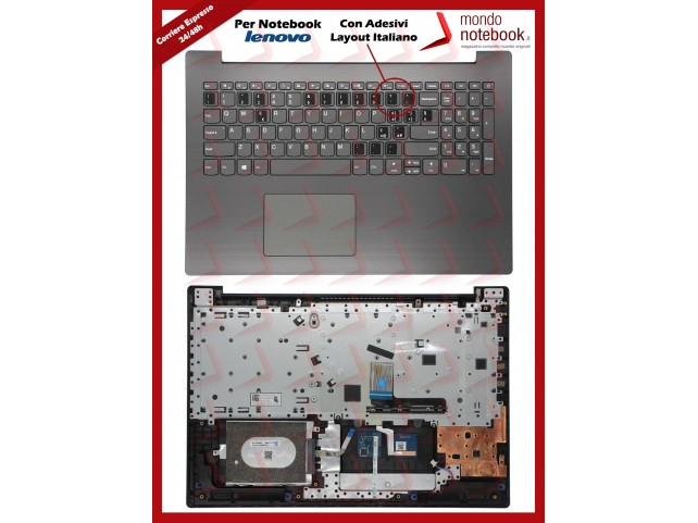 Tastiera con Top Case LENOVO 330-15ARR (Iron Gray) Con ADESIVI LAYOUT ITALIANO Tastiera con Top Case LENOVO 330-15ARR (Iron Gray) Con ADESIVI LAYOUT ITALIANO