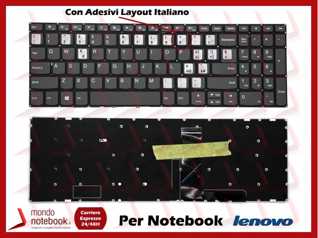 Tastiera Notebook Lenovo Ideapad 720S-15IKB V130-15IGM V130-15IKB Con Adesivi LAYOUT ITALIANO Tastiera Notebook Lenovo Ideapad 720S-15IKB V130-15IGM V130-15IKB Con Adesivi LAYOUT ITALIANO
