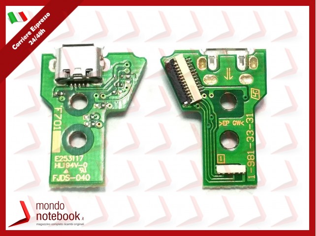 CONNETTORE RICARICA MICRO USB PCB 12 PIN JDS-040 PER CONTROLLER JOYPAD SONY PS4 CONNETTORE RICARICA MICRO USB PCB 12 PIN JDS-040 PER CONTROLLER JOYPAD SONY PS4