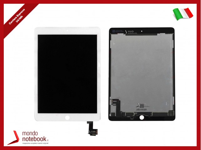 TOUCH SCREEN DISPLAY LCD PER APPLE iPad 6 Air 2 A1566 A1567 SCHERMO VETRO BIANCO TOUCH SCREEN DISPLAY LCD PER APPLE iPad 6 Air 2 A1566 A1567 SCHERMO VETRO BIANCO
