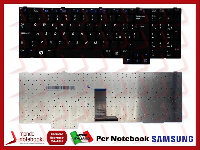 Tastiera Notebook SAMSUNG NP-R610 (NERA) con Adesivi Layout Italiano Tastiera Notebook SAMSUNG NP-R610 (NERA) con Adesivi Layout Italiano