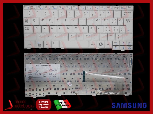 Tastiera Notebook SAMSUNG NP-N120NP-N510 (Layout ITALIANO) Tastiera Notebook SAMSUNG NP-N120NP-N510 (Layout ITALIANO)