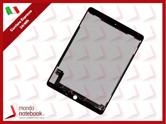 TOUCH SCREEN DISPLAY LCD PER APPLE iPad 6 Air 2 A1566 A1567 SCHERMO VETRO NERO TOUCH SCREEN DISPLAY LCD PER APPLE iPad 6 Air 2 A1566 A1567 SCHERMO VETRO NERO