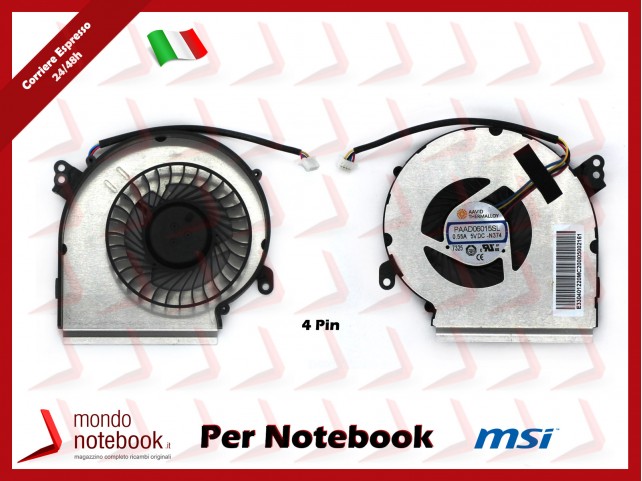 Ventola Fan GPU MSI GE62MVR GE72MVR (4 Pin) Ventola Fan GPU MSI GE62MVR GE72MVR (4 Pin)