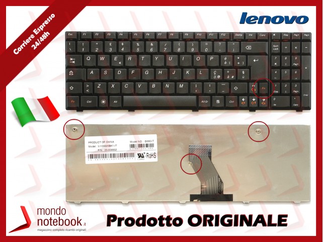 Tastiera Notebook Lenovo 3000 Series G560 G560E G565 (VERSIONE 1) It Tastiera Notebook Lenovo 3000 Series G560 G560E G565 (VERSIONE 1) It