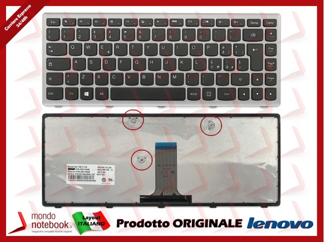 Tastiera Notebook Lenovo Flex 14 G400S (Frame Silver) Italiana Tastiera Notebook Lenovo Flex 14 G400S (Frame Silver) Italiana