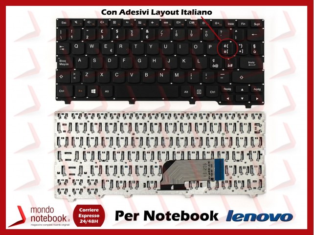 Tastiera Notebook Lenovo Ideapad 100s-11IBY con ADESIVI LAYOUT ITALIANO Tastiera Notebook Lenovo Ideapad 100s-11IBY con ADESIVI LAYOUT ITALIANO