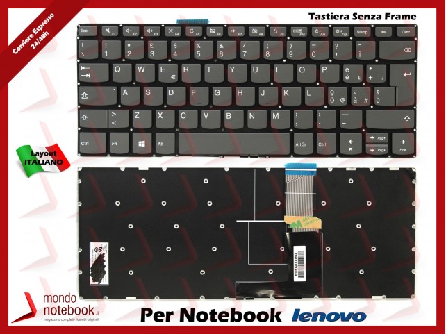 Tastiera Notebook Lenovo IdeaPad 320-14ISK 320S-14IKB 320S-14IKBR Grigia Italiana Tastiera Notebook Lenovo IdeaPad 320-14ISK 320S-14IKB 320S-14IKBR Grigia Italiana