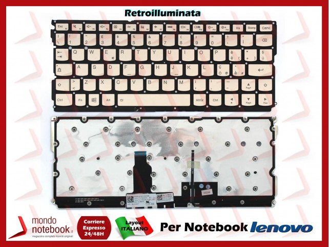 Tastiera Notebook Lenovo Ideapad Air 12 Yoga 900s Retroilluminata (GOLD) Tastiera Notebook Lenovo Ideapad Air 12 Yoga 900s Retroilluminata (GOLD)