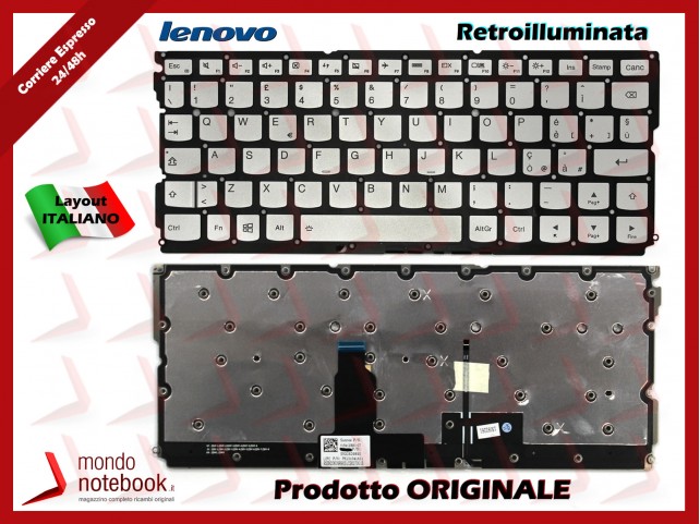 Tastiera Notebook Lenovo Ideapad Air 12 Yoga 900s Retroilluminata (SILVER) Tastiera Notebook Lenovo Ideapad Air 12 Yoga 900s Retroilluminata (SILVER)