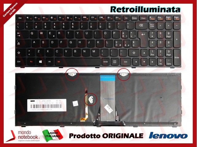 Tastiera Notebook Lenovo IdeaPad G50-30 G50-70 (Frame Nero) (Retroilluminata) Tastiera Notebook Lenovo IdeaPad G50-30 G50-70 (Frame Nero) (Retroilluminata)