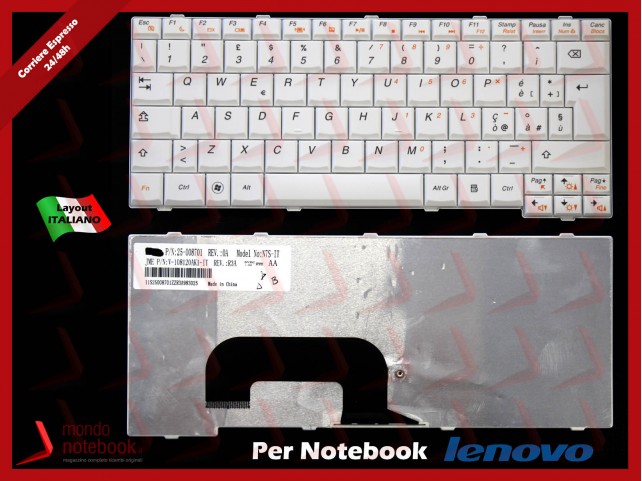 Tastiera Notebook Lenovo IdeaPad S12 (Bianca) ITALIANA Tastiera Notebook Lenovo IdeaPad S12 (Bianca) ITALIANA