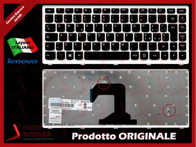 Tastiera Notebook Lenovo IdeaPad S300 S400 S405 (FRAME BIANCO) Tastiera Notebook Lenovo IdeaPad S300 S400 S405 (FRAME BIANCO)