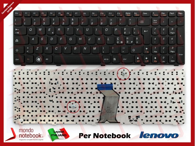 Tastiera Notebook Lenovo Ideapad Y570 Layout Italiano Tastiera Notebook Lenovo Ideapad Y570 Layout Italiano