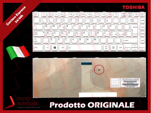 Tastiera Notebook TOSHIBA Satellite C800 L800 M800 L830 (BIANCA) Tastiera Notebook TOSHIBA Satellite C800 L800 M800 L830 (BIANCA)