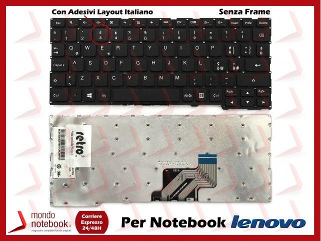 Tastiera Notebook Lenovo Ideapad Yoga 3 11 300-11ibr 300-11iby Con Adesivi Layout Italiano Tastiera Notebook Lenovo Ideapad Yoga 3 11 300-11ibr 300-11iby Con Adesivi Layout Italiano