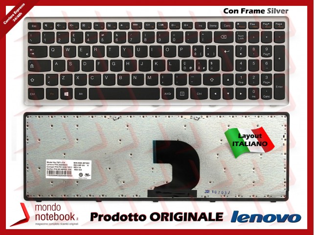 Tastiera Notebook Lenovo IdeaPad Z500 Z500A Z500G P500 (FRAME SILVER) Italiana Tastiera Notebook Lenovo IdeaPad Z500 Z500A Z500G P500 (FRAME SILVER) Italiana