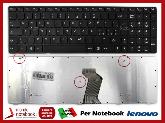 Tastiera Notebook Lenovo Ideapad Z580 V580 G580 (Nera) Tastiera Notebook Lenovo Ideapad Z580 V580 G580 (Nera)