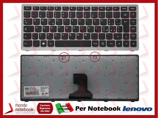 Tastiera Notebook Lenovo Z400 Z400A Z400N Z400T Z410 P400 FRAME SILVER Tastiera Notebook Lenovo Z400 Z400A Z400N Z400T Z410 P400 FRAME SILVER