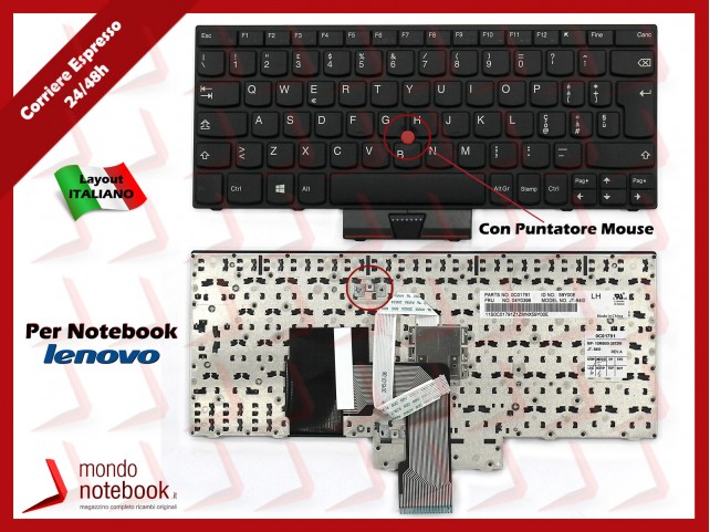 Tastiera Notebook Lenovo Thinkpad E220 E220s S220 (con Trackpoint) Nera Tastiera Notebook Lenovo Thinkpad E220 E220s S220 (con Trackpoint) Nera