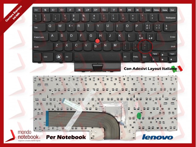 Tastiera Notebook Lenovo ThinkPad Edge 14/15 con Adesivi Layout ITA Tastiera Notebook Lenovo ThinkPad Edge 14/15 con Adesivi Layout ITA