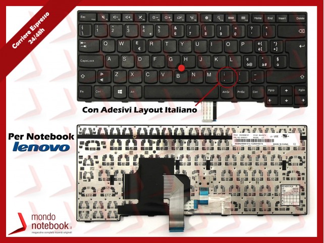 Tastiera Notebook Lenovo ThinkPad Edge E450 E450c E455 E460 E465 Con ADESIVI LAYOUT ITALIANO Tastiera Notebook Lenovo ThinkPad Edge E450 E450c E455 E460 E465 Con ADESIVI LAYOUT ITALIANO